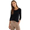 Cecil 3120346 Maglia Basic a Maniche, Nero, L Donna