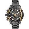 Diesel Orologio Griffed da Uomo, Movimento Cronografo al Quarzo con Cinturino in Acciaio Inox, Set grigio, 48 mm, Bracciale