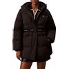 CALVIN KLEIN JEANS BELTED MIDWEIGHT PUFFER Piumino con cappuccio donna