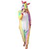 OUTLETISSIMO® Pigiama Unicorno Arcobaleno Cosplay Carnevale Tuta in Pile Pelliccia SINTENTICA Anime Notte Large 168-178CM