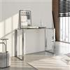 DEGHI Consolle 110x40 cm con piano in vetro temperato e gambe cromo - Broky