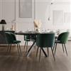DEGHI Tavolo allungabile 120-160x120 cm con piano in ceramica antracite - Jimmy