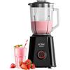 Solac - Frullatore a tazza Solution BV6785 1500 W, caraffa in vetro graduata 1,5 l, lama rimovibile in inox con 4 taglienti, 2 velocità + pulse, becco ghiaccio, bicchiere da 50 ml, lavabile in