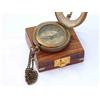 Fatto a mano Antica bussola meridiana in ottone con catena con custodia in legno regalo fa...