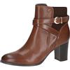 CAPRICE Stivaletti da donna con tacco in pelle con fibbia, Nappa cognac., 37 EU