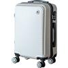 IlGruppone COVERI Trolley Bagaglio Mano Rigido 38x56x23 Piccolo Ultraleggero Valigia In Abs Con 4 Ruote Removibili Manico Chiusura Di Sicurezza Per Compagnie Low Cost Economy Zaino Da Viaggio - Maiami-Argento