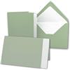 NEUSER PAPIER Set di 10 biglietti pieghevoli, formato DIN B6, 12 x 17 cm, 120 x 170 mm, con buste e foglie, struttura a coste, superficie verde oliva
