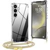 OLEPHY Trasparente Cover con Cordino per Samsung Galaxy S22 5G, Beige