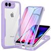 Phoona Cover per iPhone 8 Plus/iPhone 7 Plus con Pellicola Protettiva Trasparente, Antiurto Silicone Custodia 360 Gradi Full Body Protezione, AntiGraffio Robusta Cover per iPhone 8 Plus, Viola