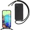 FERLAN Custodia per Samsung Galaxy A71 4G Cover con Cordino,Nero | Custodia con Laccio Collana Tracolla Regolabile Sottile Silicone Morbido TPU Bumper Antiurto AntiGraffio Protettiva Case