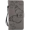 DENDICO Cover per Huawei P8 Lite 2017, Pelle Portafoglio Custodia per Huawei P8 Lite 2017 Custodia a Libro con Funzione di appoggio e Porta Carte di Credito - Grigio