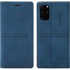 OKZone Cover per Samsung Galaxy S20 Plus, Cover a Libro Samsung S20 Plus, Custodia in Pelle Samsung S20 Plus Magnetica [Portafoglio] Custodia Silicone TPU Antiurto,Funzione Supporto Slot Schede (Blu)