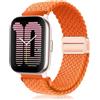 PaceBid 20mm Nylon Cinturino per Amazfit Active 2/Active/GTR Mini/GTS 4/GTS 4 Mini/Bip 3/Bip 3 Pro/GTS 3/2, Magnetica Intrecciato Cinturini di Ricambio per Amazfit T-Rex 3 Pro 44mm/GTR 42mm -Arancia