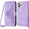 Netany Cover per iPhone 11 Pro Max con Cordino, Flip Portafoglio Custodia in Pelle, [2 Porta Carte][Chiusura Magnetica],Custodia Libro Antiurto Cover con Laccio per iPhone 11 Pro Max (Viola)
