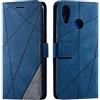 SONWO Cover per Huawei P20 Lite, Flip Caso in PU Pelle Case Cover Portafoglio Custodia per Huawei P20 Lite, [Kickstand] [Slot per Schede], Blu