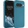 kwmobile Custodia Compatibile con Google Pixel 10 Cover - Protezione Back Case Morbida - Silicone TPU Effetto Metallizzato Blu Caraibi metalizzato