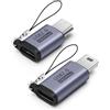 HAUXGOGO Adattatore da USB-C/Micro USB a Mini-USB (Set da 2), Trasferimento Dati e Conversione Interfaccia, Ricarica - Grigio