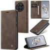 Cracedily Cover per OnePlus 12 Case, Custodia Cover Pelle Premium Portafoglio con Porta Carte Magnetica Supporto Protezione Flip Case Custodia per OnePlus 12 5G,Caffè