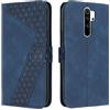 OKZone Cover per Xiaomi Redmi Note 8 PRO, Custodia in PU Pelle per Xiaomi Redmi Note 8 PRO, Custodia a Libro Folio Portafoglio con Chiusura Magnetica e Slot per Carte Wallet Case Flip Cover (Blu)