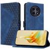 OKZone Cover per Realme 12 5G/Realme 12x 5G/Realme C65 5G,Custodia a Libro in Pelle Protettiva Folio Portafoglio con Chiusura Magnetica e Slot per Carte Wallet Case Flip Cover(Blu)