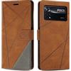 SONWO Cover per Xiaomi Poco X4 PRO 5G Custodia, Flip Caso in PU Pelle Case Cover Premium Portafoglio Custodia per Xiaomi Poco X4 PRO 5G, Slot per Schede, Supporto Stand, Marrone
