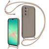 Coalbooliy Cover per Samsung Galaxy A26 5G 6,64 con Cordino per Cellulare, Custodia Silicone con Regolabile Collana Sottile Morbida Case Protezione della fotocamera Antiurto con Necklace, Cachi