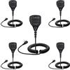 TechSide Microfono Altoparlante da Spalla Impermeabile 2 Pin Kenwood + Jack 3,5 + Clip Girevole Radio ricetrasmittenti | Compatibile TS-T9+ TI-F8+ Midland G10 G11V CT210 BaoFeng UV5RA UV-82 (5 Pz)