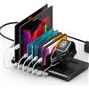 Alxum 10 Porte tavoletta Stazione di Ricarica, 96W Caricatore USB Multiplo con divisori Staccabili, Include 2 Porte QC 3.0 e 2 Porte Tipo c PD, Nero