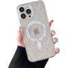 ZTOFERA Custodia magnetica per iPhone 14 Pro, compatibile con Magsafe, design estetico floreale carino per ragazze e donne, custodia protettiva rigida anti-goccia, per iPhone 14 Pro, fiore rosa