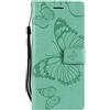 DENDICO Cover per Galaxy S9, Pelle Portafoglio Custodia per Samsung Galaxy S9 Custodia a Libro con Funzione di appoggio e Porta Carte di Credito - Verde