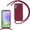 Belzsxy Cover per Samsung Galaxy A25 5G con Cordino, Custodia con Laccio Collana Tracolla Collo Liquido Silicone Antiurto TPU Antiurto AntiGraffio Case,Rosso