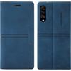 OKZone Cover per Samsung Galaxy A50/A50S/A30S, Cover a Libro Samsung A50/A50S/A30S, Custodia in Pelle Magnetica [Portafoglio] Custodia Silicone TPU Antiurto,Funzione Supporto Slot Schede (Blu)