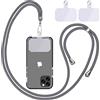 Linkbro Collana per cellulare universale, cordino per cellulare, telefono universale intorno al collo con cuscinetto per cellulare, regolabile e rimovibile. (1 grigio scuro)