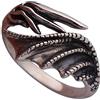 ForFox Anello ala drago in argento sterling 925 nero per uomo donna regolabile
