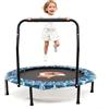 NUKied 38'' Mini Trampolino per Bambini Pieghevole per Fitness con Manico in Schiuma e Copertura Imbottita di Sicurezza, Trampolino Elastico per Rimbalzo per Interni ed Esterni per Ragazzi e Ragazze Verde