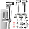 KEORHEZ 2 set Doccia Bidet Portatile, Bifunzionale Set Doccetta Per Lavandino In Acciaio Inossidabile, Idroscopino Per WC, Doccetta Per Bidet Con Tubo Retrattile In ABS, Supporto E Deviatore
