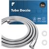 shinfly Tubo Doccia 2m Acciaio Inox | Anti-torsione, Anti-perdita, Anti-piega | Attacco Universale G1/2 | Adatto a Doccette e Soffioni