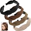 Lytonix 4PCS Cerchietti per Capelli da Donna, Cerchietto Frontino Capelli Moda, Plastica Cerchietti Intrecciati Larghi Donna, Eleganti Cerchietto Moda Antiscivolo, Hairband Fasce Retrò(Nero/Curry/Khaki/Beige)