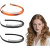DTXLX 3 Pezzo Cintura per capelli in plastica,cerchietto capelli donna&Uomo,Pettino per denti sottili-Grinding&tartarughe&lucido-Sport e fitness antiscivolo