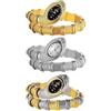 JewelryWe Orologio da donna in lega di serpente orologio da polso analogico al quarzo Chunky flessibile flessibile cinturino a serpente avvolgente orologio da polso avvolto a strati per donna e