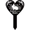 GLOBLELAND Targa Commemorativa A Forma di Cuore con Coniglio Animali Farfalle Palo da Giardino per Cimitero Palo per Tomba in Acrilico Impermeabile Fiori Benedizione Targa da Giardino per Cortile