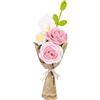 DRYFAL Finito lavoro a maglia uncinetto bouquet di fiori a mano uncinetto bouquet misto fatto a mano fai da te fiore lavorato a maglia rosa girasole margherita fiore artificiale per vaso decorazione