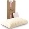 Talatex Dunlop, Cuscino in lattice naturale al 100%, aiuta ad alleviare la pressione, il dolore al collo e alle spalle, senza sostanze chimiche in memory foam, confezione regalo perfetta (rigidità