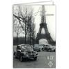 Les Collections Rétro Carta Renault 4 CV Auto Passion Collezioni Licenza Ufficiale Auto Argento Brillanti Torre Eiffel - Carta aperta bianca 23 x 17 cm - Con Busta Bianca 12 x 17,5 cm - Compleanno Partenza in pensione