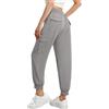 GRECERELLE Pantaloni cargo casual da donna, estivi, da trekking, con elastico in vita, con polsini alle caviglie e 6 tasche, ideali per abbigliamento da esterno, Grigio chiaro, M