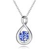 FANCIME Collana Infinito in Argento 925 Placcato Oro Bianco Ciondolo con Pietre Naturale/Sintetico Pendente Regali di Natale Compleanno San Valentino Anniversario Gioielli da Donne Ragazza Catena 45cm