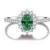 Bellitia Jewelry Anello da donna in argento 925 con tormalina paraiba, anello alla moda con pietra verde da donna, anello di promessa fidanzamento da donna