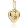 NKlaus Catena ciondolo cuore piccolo zircone bianco 333 oro giallo 8 carati 9,4mm lustro 8647