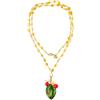 MARARDI Collana Donna [Didi Figo da India] Italiano Charm Ceramica di Caltagirona - Catena di Pietre Lunghezza 80 cm [Quarzo] Handmade Originali Eleganti per Tutti i Giorni e Occasioni Speciali