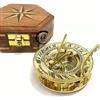 Orologio meridiana ottone bussola legno scatola regalo decorazione antica bus...